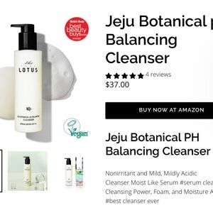 The pure lotus facial cleanser Korean skin care